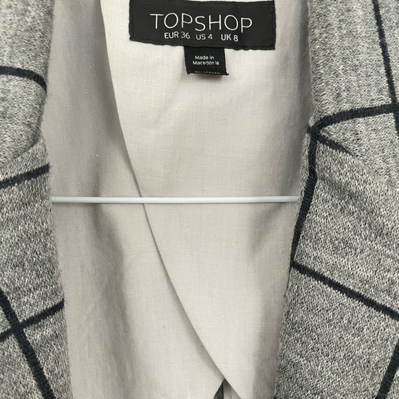 Topshop Black and Gray Checkered Vest ladies size 4 - Picture 4 of 6